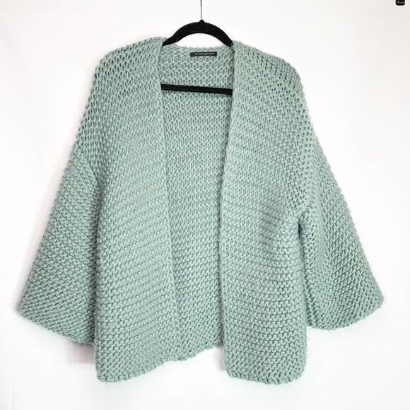Do Everything In Love Womens Blue Chunky Knit Cardigan Sweater One Size - Picture 1 of 6
